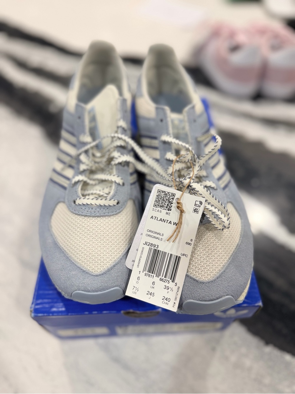 adidas Atlanta W Light Blue and Cream Women's Sneakers